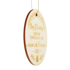 Personalised Our First Christmas New Home Etched Decoration Personalised Decorations|