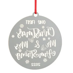 Personalised Our First Christmas as Mr and Mrs Etched Christmas Decoration Personalised Decorations|