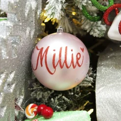 Personalised Pink Shatterproof Christmas Bauble Personalised Baubles|
