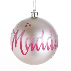 Personalised Pink Shatterproof Christmas Bauble Personalised Baubles|