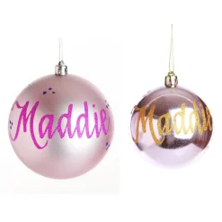Personalised Pink Shatterproof Christmas Bauble Personalised Baubles|