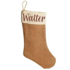 Personalised Plain Burlap Christmas Stocking Personalised Stockings|
