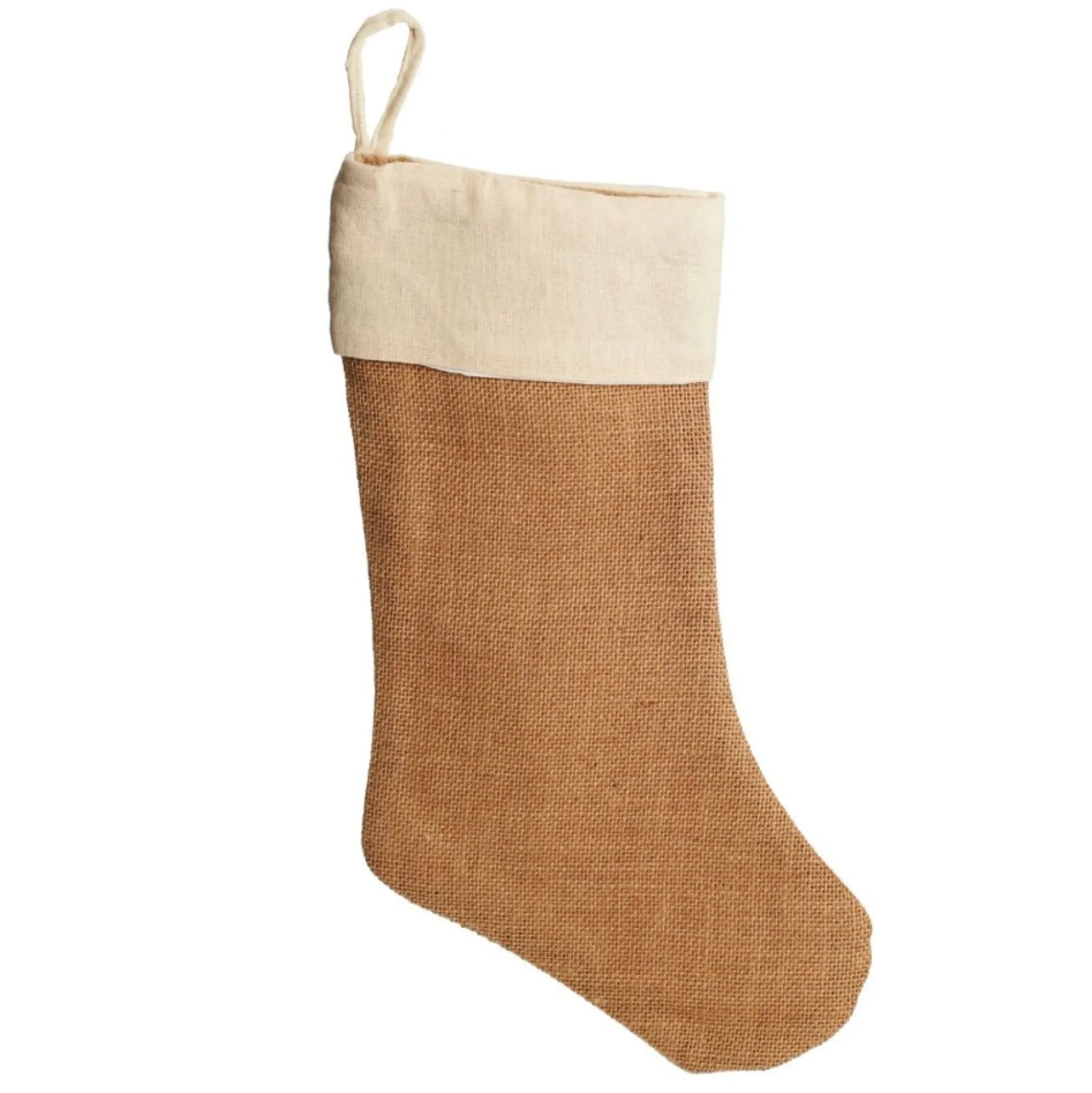 Personalised Plain Burlap Christmas Stocking Personalised Stockings|