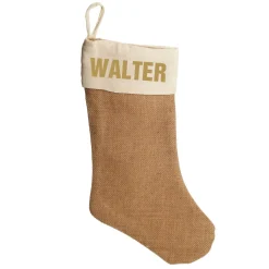 Personalised Plain Burlap Christmas Stocking Personalised Stockings|