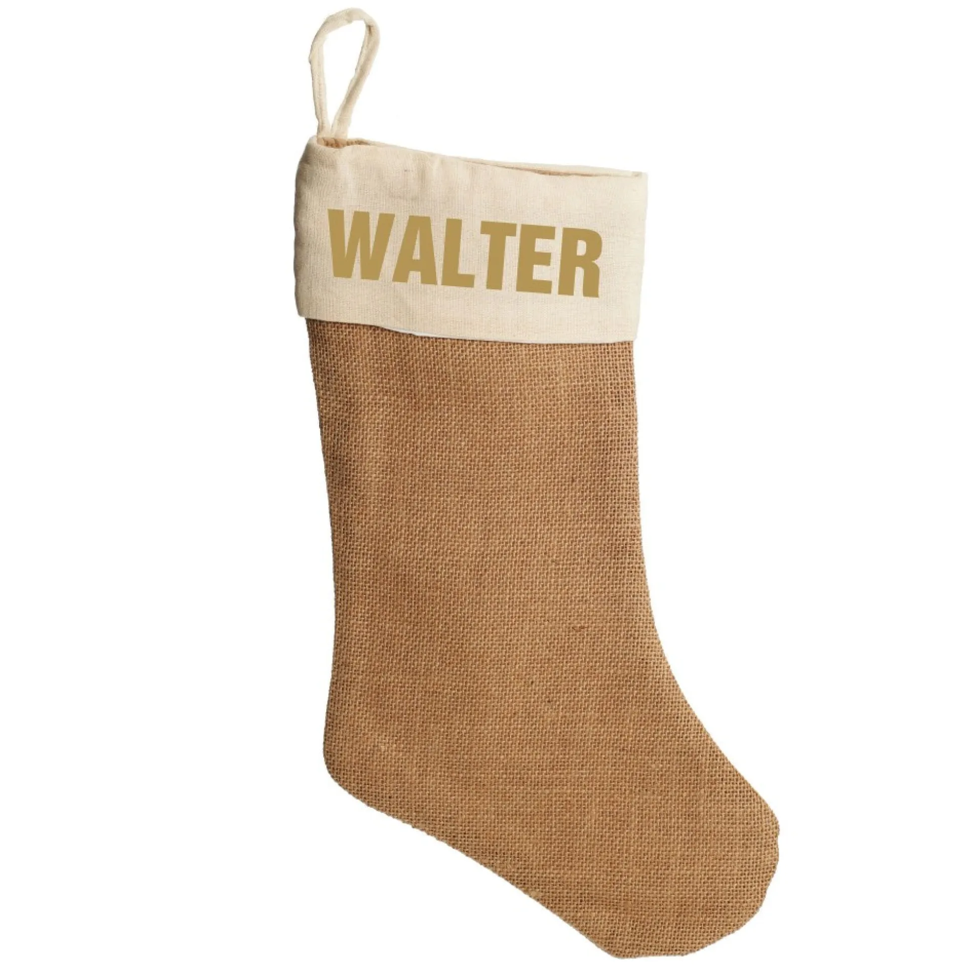 Personalised Plain Burlap Christmas Stocking Personalised Stockings|