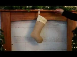 Personalised Plain Burlap Christmas Stocking Personalised Stockings|