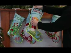 Personalised Pom Pom Beach Mermaid Christmas Stocking Personalised Stockings|