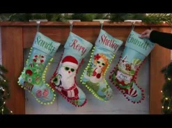 Personalised Pom Pom Beach Christmas Stocking Personalised Stockings|