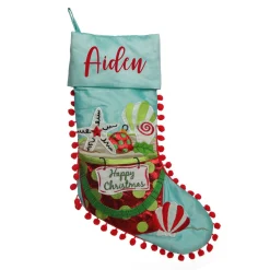 Personalised Pom Pom Beach Christmas Stocking Personalised Stockings|