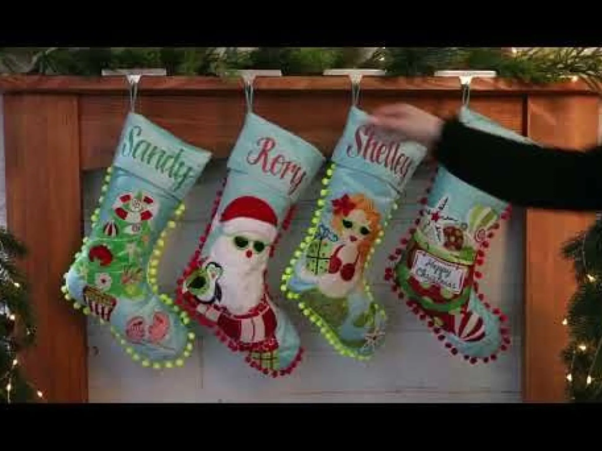 Personalised Pom Pom Beach Santa Christmas Stocking Personalised Stockings|