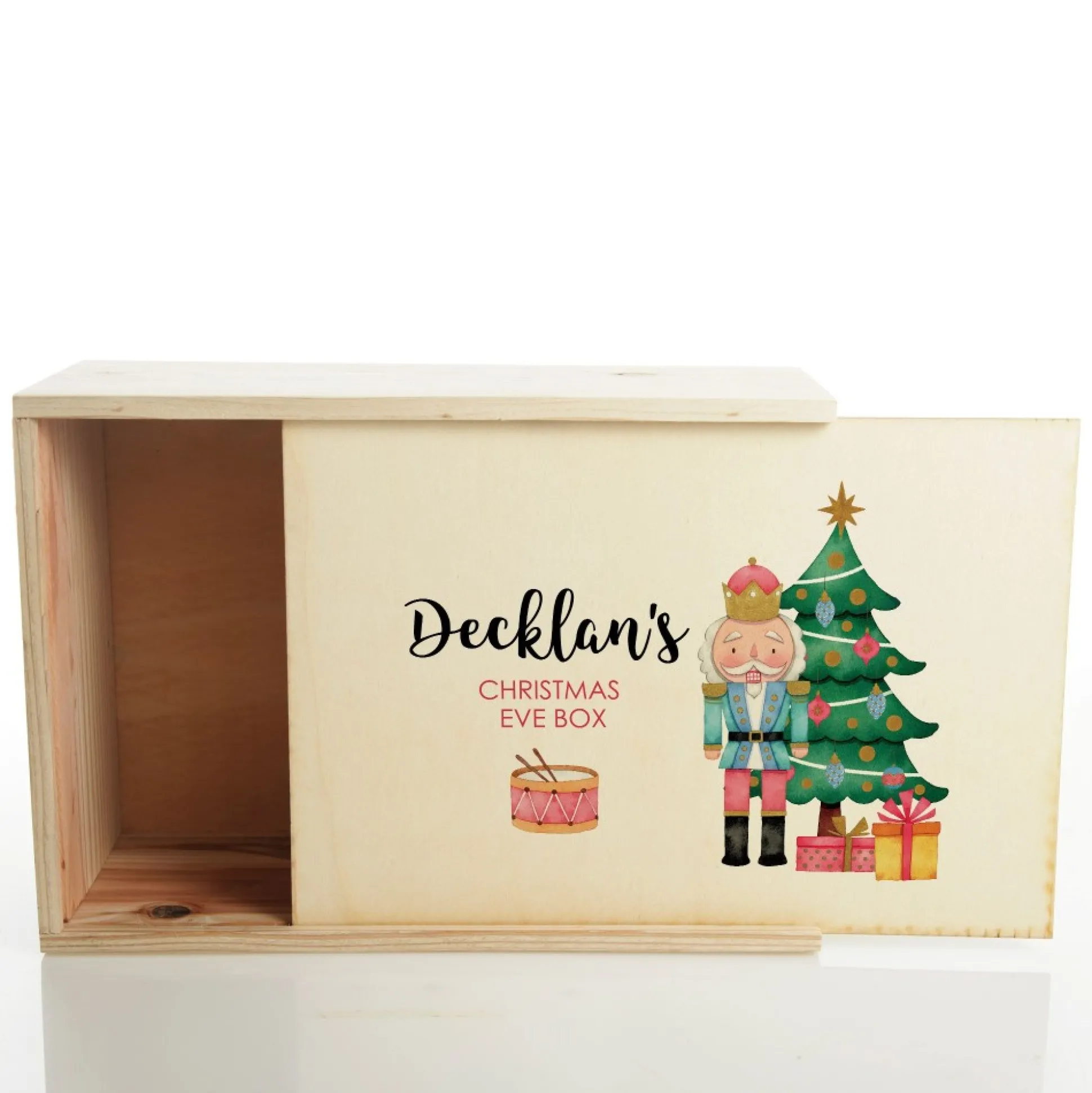 Personalised Printed Wooden Christmas Eve Box - Nutcracker Babys First Christmas|