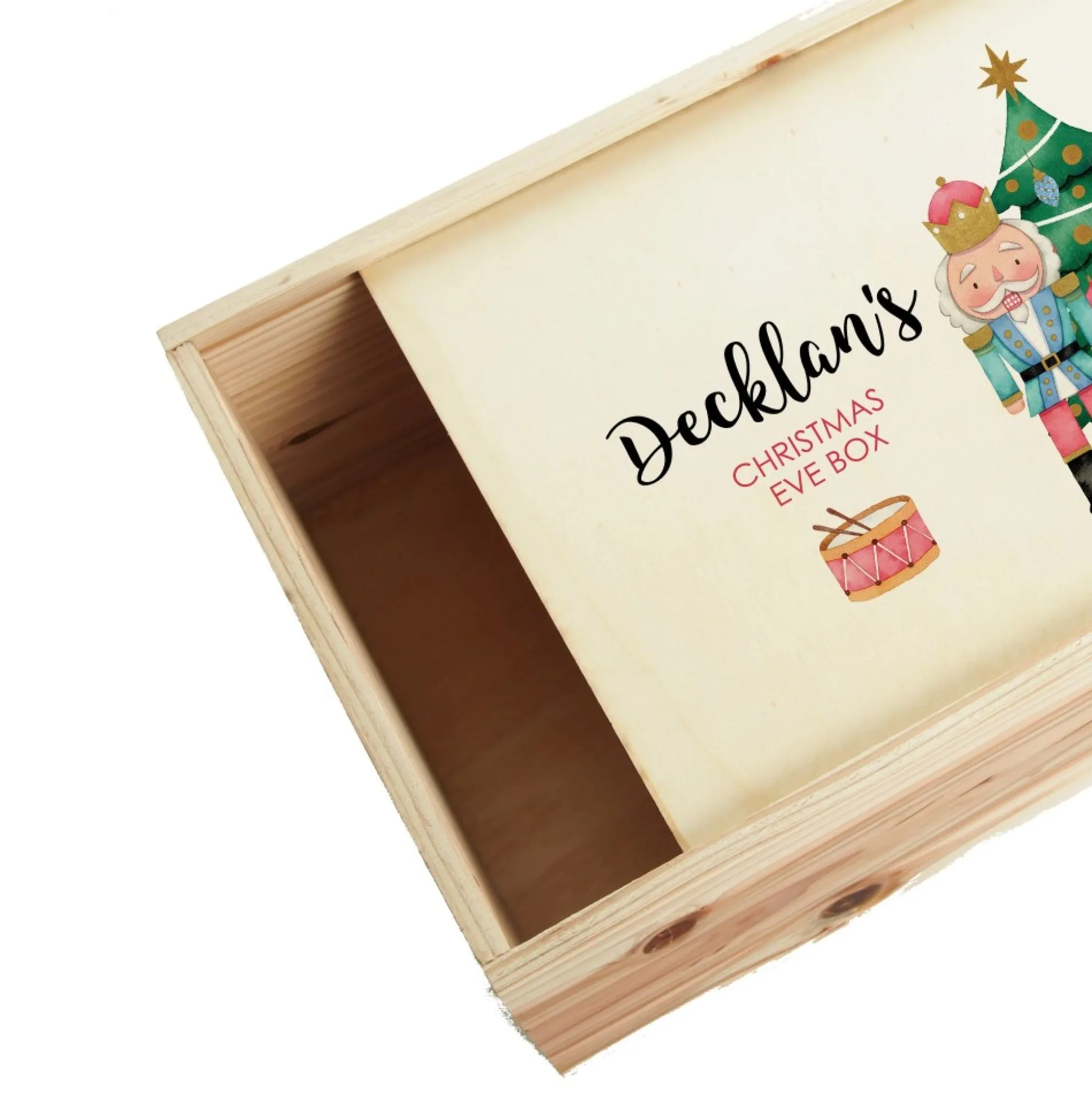 Personalised Printed Wooden Christmas Eve Box - Nutcracker Babys First Christmas|