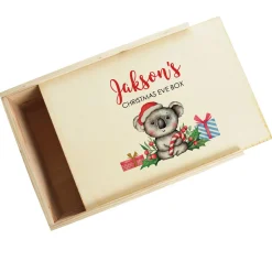 Personalised Printed Wooden Christmas Eve Box - Koala Babys First Christmas|