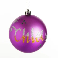 Personalised Purple Shatterproof Christmas Bauble Personalised Baubles|