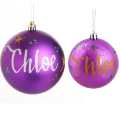 Personalised Purple Shatterproof Christmas Bauble Personalised Baubles|