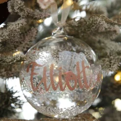 Personalised Rainbow Glass Christmas Bauble Personalised Baubles|