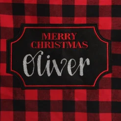 Personalised Red and Black Buffalo Check Christmas Santa Sack Personalised Santa Sacks|