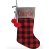 Personalised Red and Black Buffalo Check Christmas Stocking Personalised Stockings|