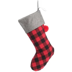 Personalised Red and Black Buffalo Check Christmas Stocking Personalised Stockings|
