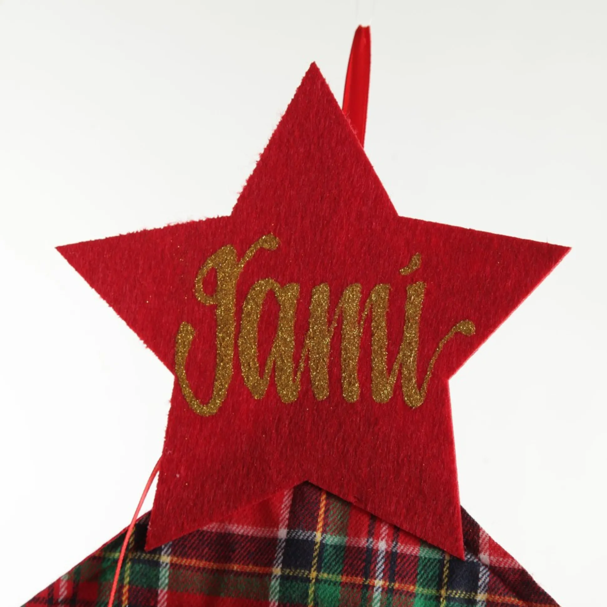 Personalised Red and Green Tree Advent Calendar Wall Hangings And Signs|