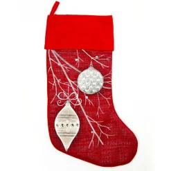 Personalised Red Bauble Christmas Stocking Personalised Stockings|