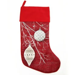 Personalised Red Bauble Christmas Stocking Personalised Stockings|
