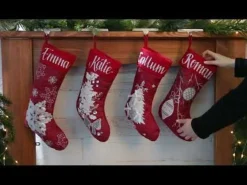 Personalised Red Bauble Christmas Stocking Personalised Stockings|