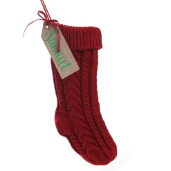 Personalised Red Cable Knit Christmas Stocking Personalised Stockings|