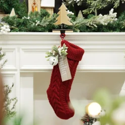 Personalised Red Cable Knit Christmas Stocking Personalised Stockings|