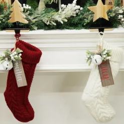 Personalised Red Cable Knit Christmas Stocking Personalised Stockings|