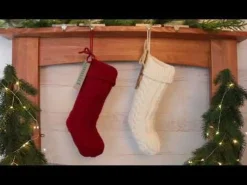 Personalised Red Cable Knit Christmas Stocking Personalised Stockings|