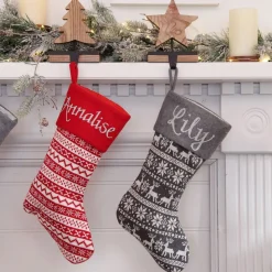Personalised Red Knitted Christmas Stocking Personalised Stockings|