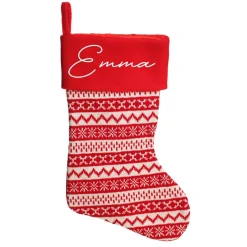 Personalised Red Knitted Christmas Stocking Personalised Stockings|