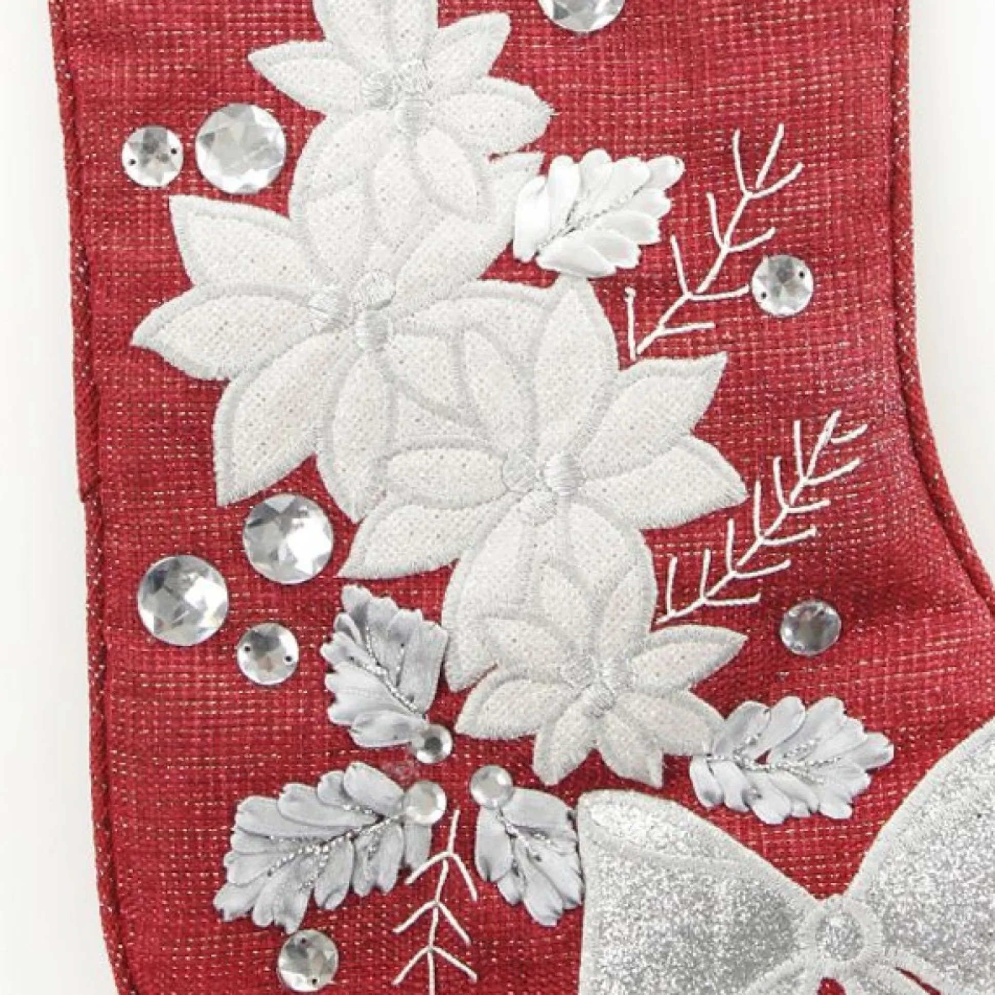 Personalised Red Poinsettia Christmas Stocking Personalised Stockings|