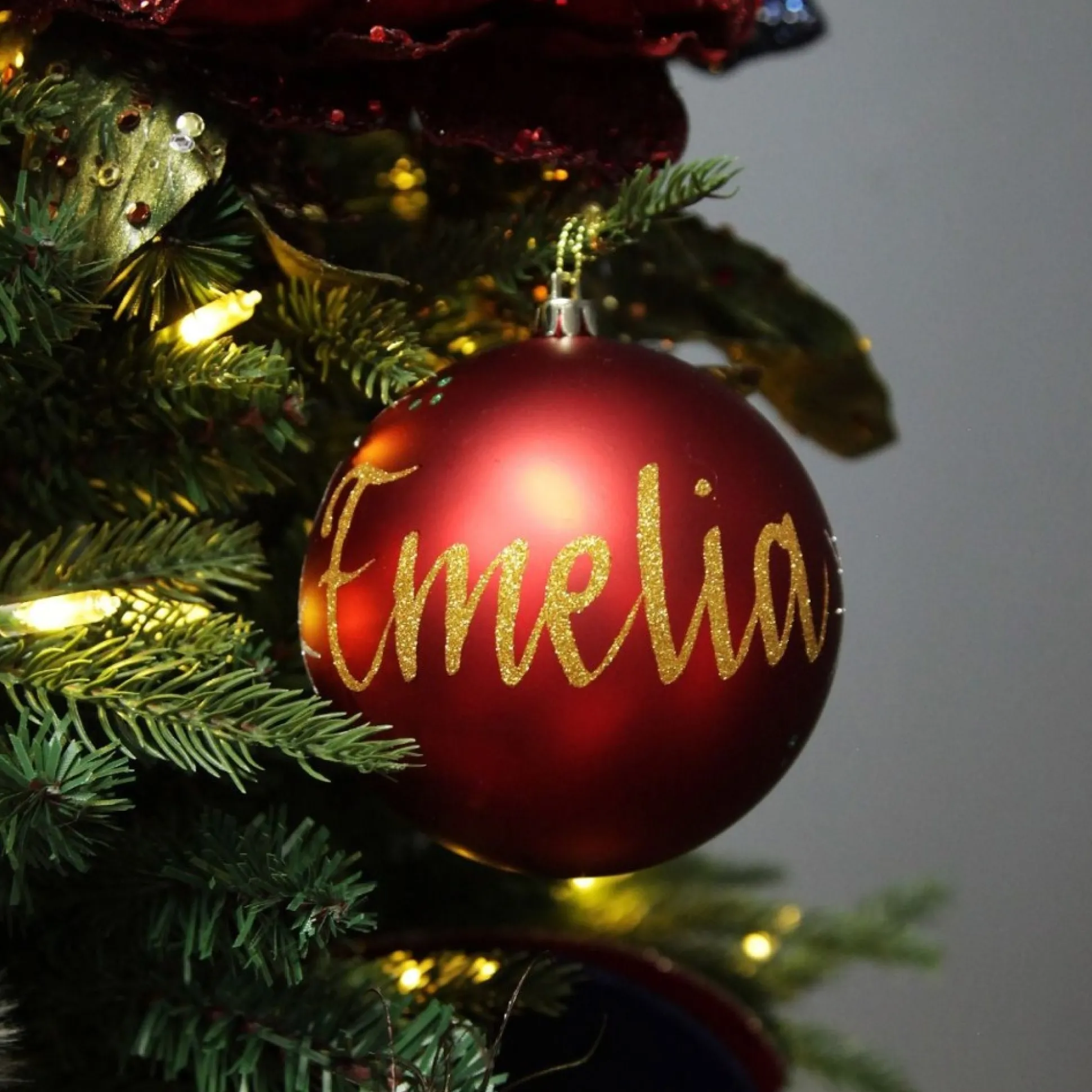 Personalised Red Shatterproof Christmas Bauble Personalised Baubles|