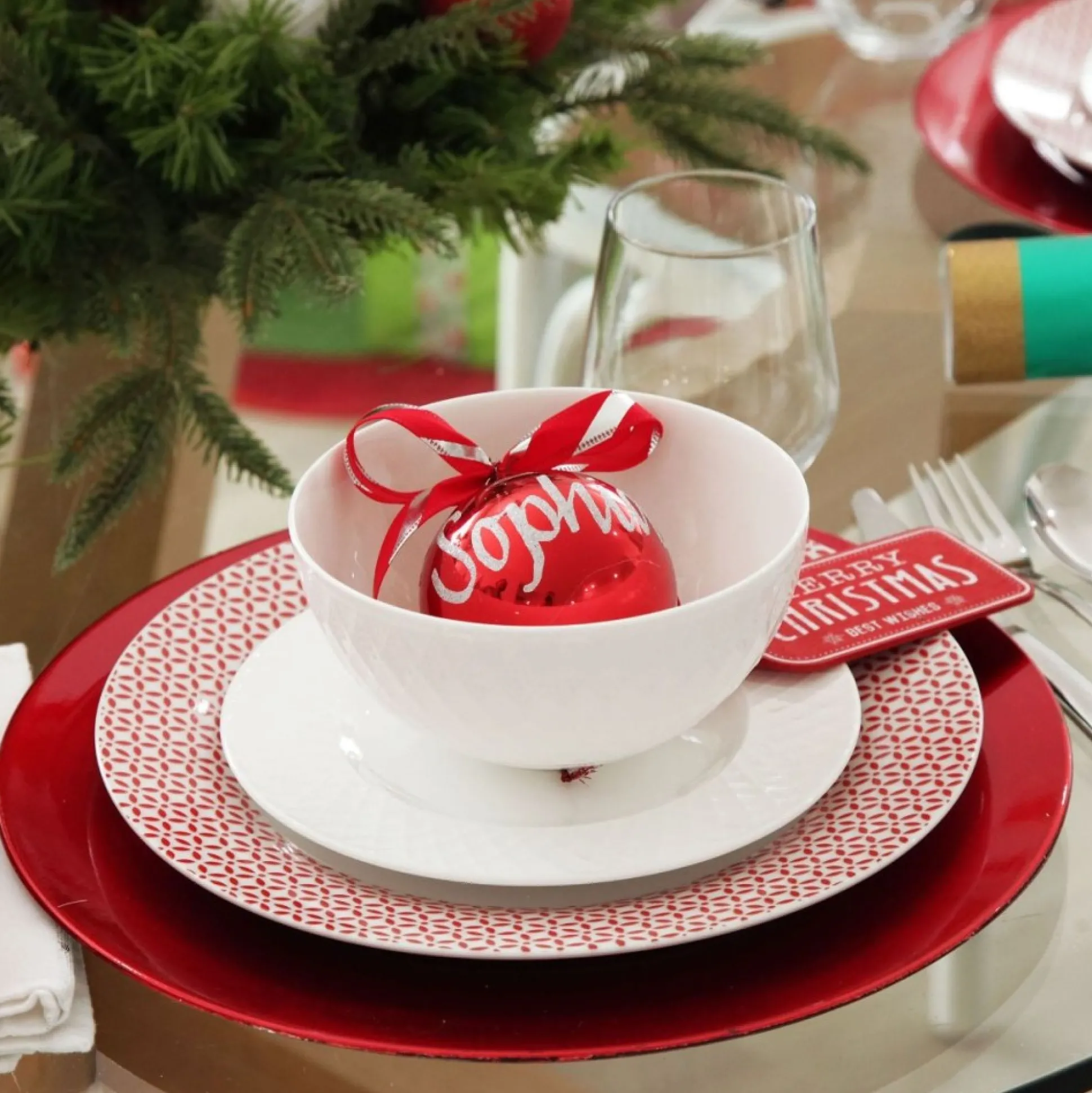 Personalised Red Shatterproof Christmas Bauble Personalised Baubles|