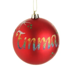 Personalised Red Shatterproof Christmas Bauble Personalised Baubles|