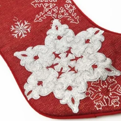 Personalised Red Snowflake Christmas Stocking Personalised Stockings|