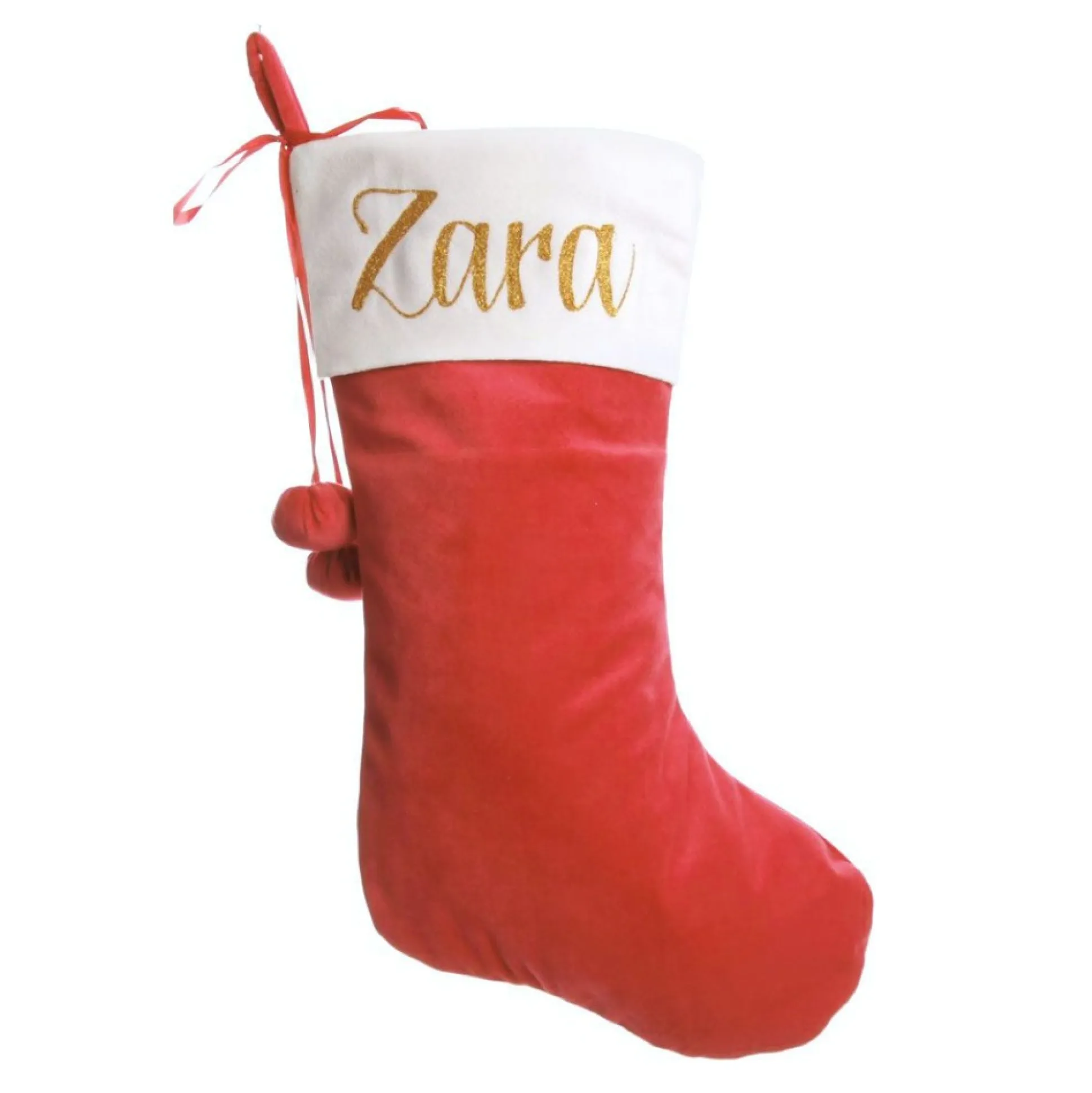 Personalised Red Velvet Christmas Stocking Personalised Stockings|