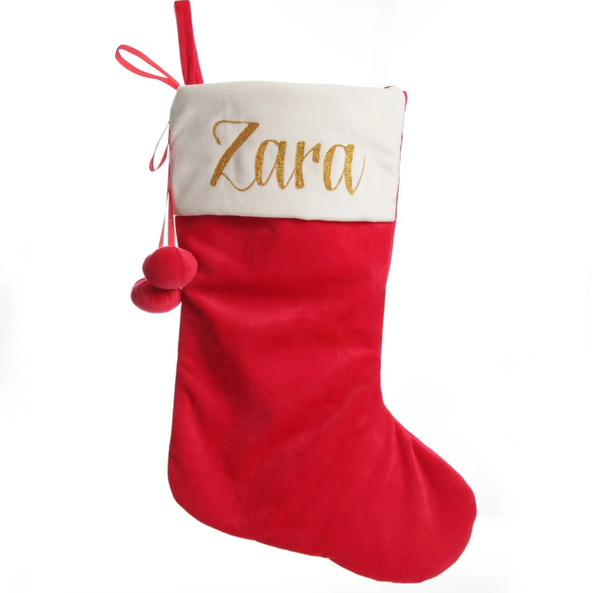 Personalised Red Velvet Christmas Stocking Personalised Stockings|