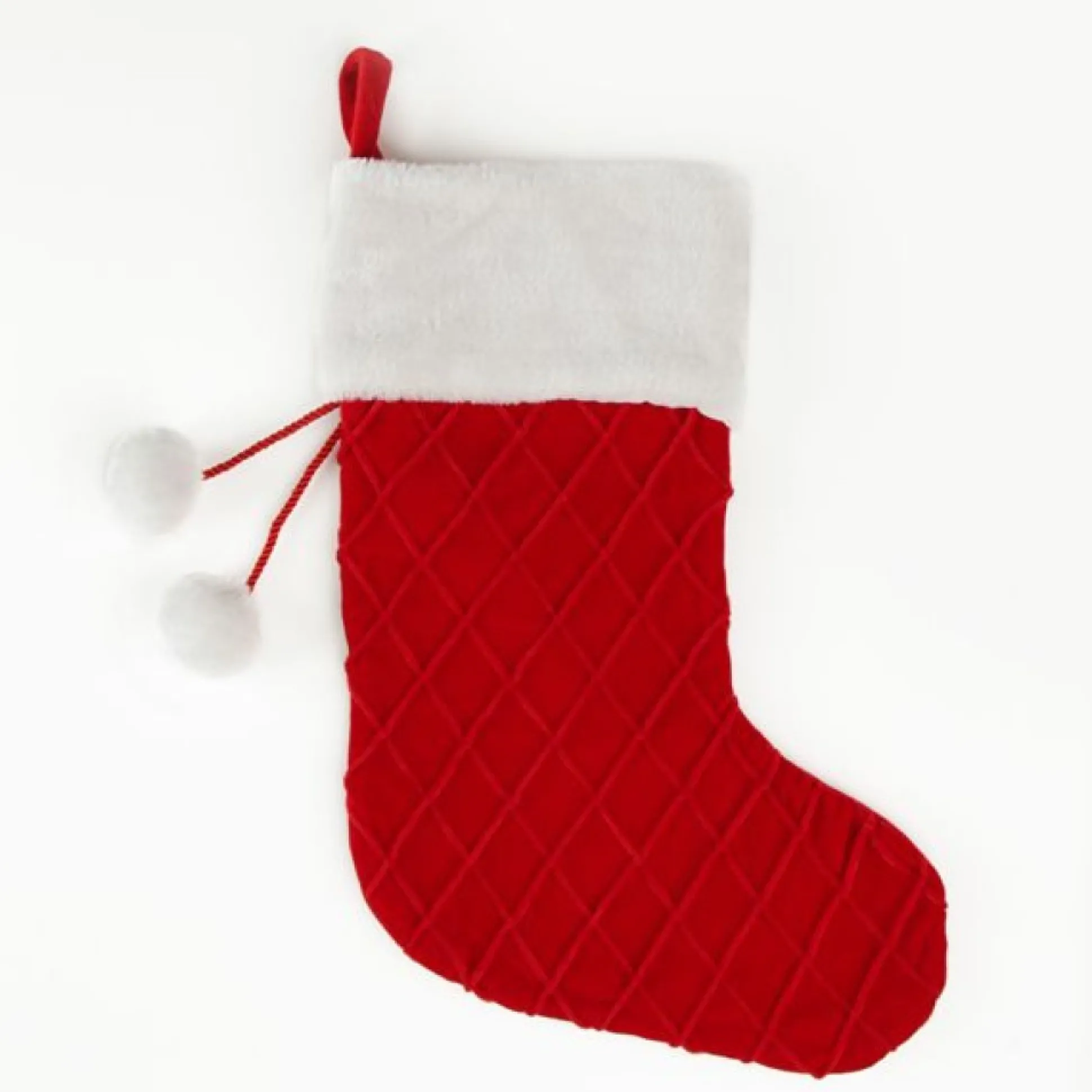 Personalised Red Velvet Quilted Christmas Stocking with Laser Cut Name Personalised Stockings|