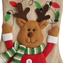 Personalised Reindeer Christmas Stocking with Dangly Legs Personalised Stockings|