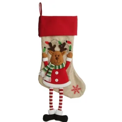 Personalised Reindeer Christmas Stocking with Dangly Legs Personalised Stockings|