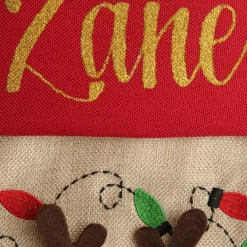 Personalised Reindeer Christmas Stocking with Dangly Legs Personalised Stockings|