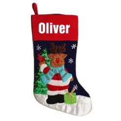 Personalised Reindeer Christmas Stocking Personalised Stockings|