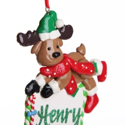 Personalised Reindeer with Plaque Decoration Personalised Decorations|