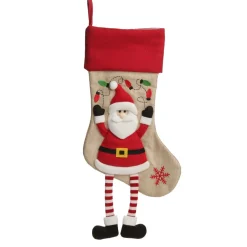 Personalised Santa Christmas Stocking with Dangly Legs Personalised Stockings|