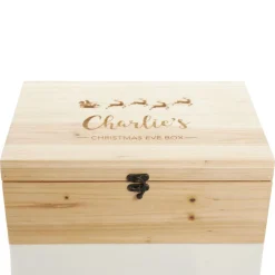 Personalised Santa Sleigh Wooden Christmas Eve Box Gift Wrap, Boxes, Bags & Tags|
