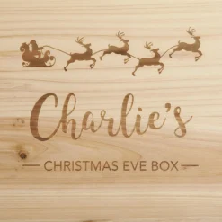 Personalised Santa Sleigh Wooden Christmas Eve Box Gift Wrap, Boxes, Bags & Tags|