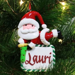 Personalised Santa with Plaque Decoration Personalised Decorations|